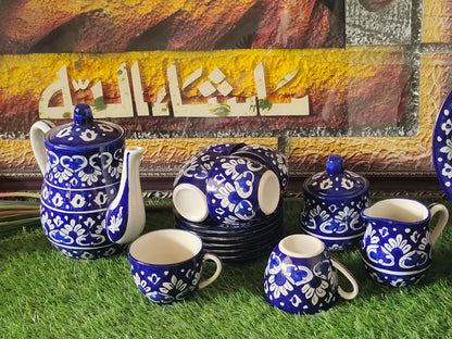 Ceramic Handmade Dinner Set |6 Men Set | Qty 49 pcs | Khaadi Blue Design