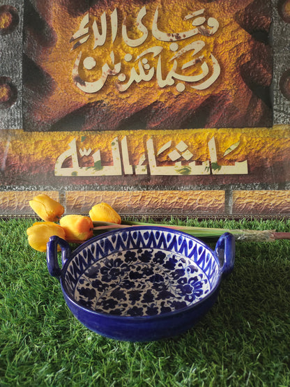 Ceramic Handmade Handle Karahi- Serena Design Customized | Serving Dish | Size 9 inch