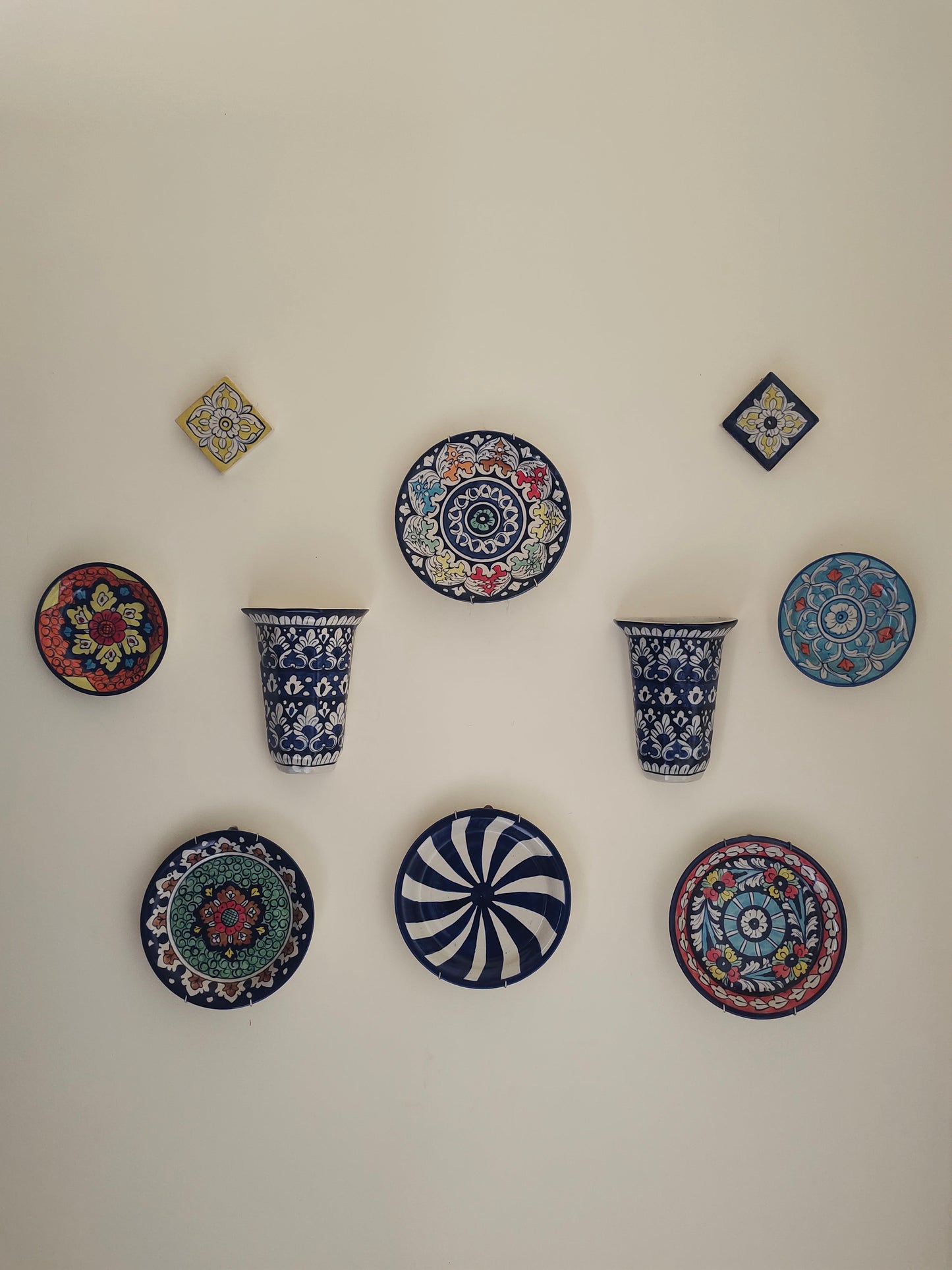 Ceramic Handmade Wall Hanging Art | 10 pcs set