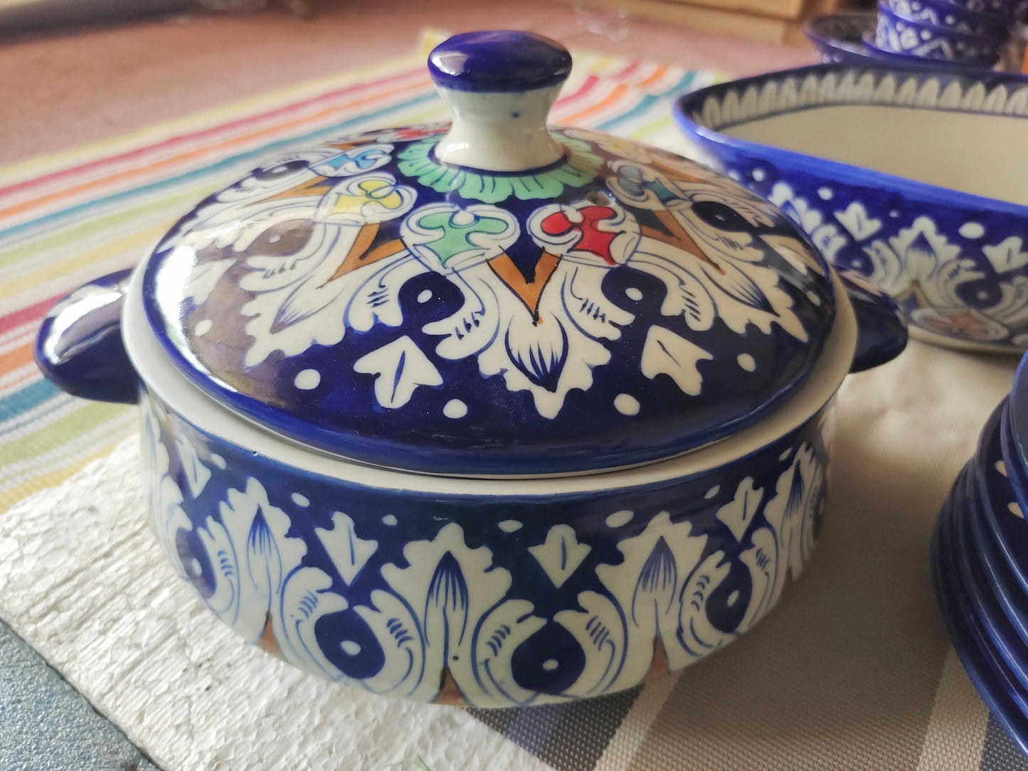 Handmade MULTI - 34 Pcs Dinner Set - Ceramic Porcelain Pakistan | Dinner Set for 8 Men Set | Dinnerware set | Dinner Service | Dinner Table | Dinnerware