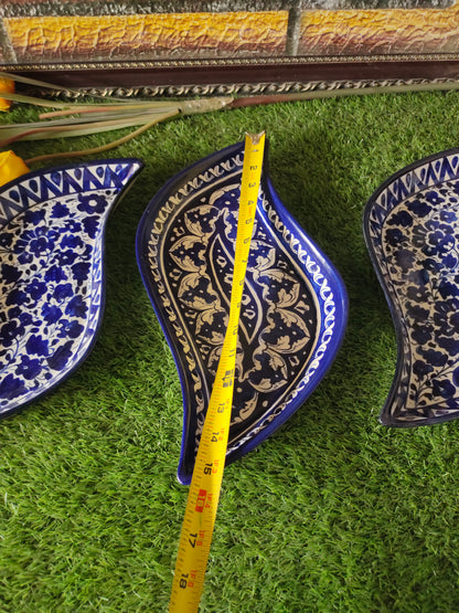 Ceramic Handmade Leaf Platter Dish | Size 16 inch