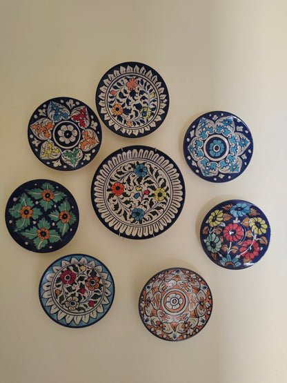 Ceramic Wall Hanging Plate set | Wall Art | 8 Pcs Set