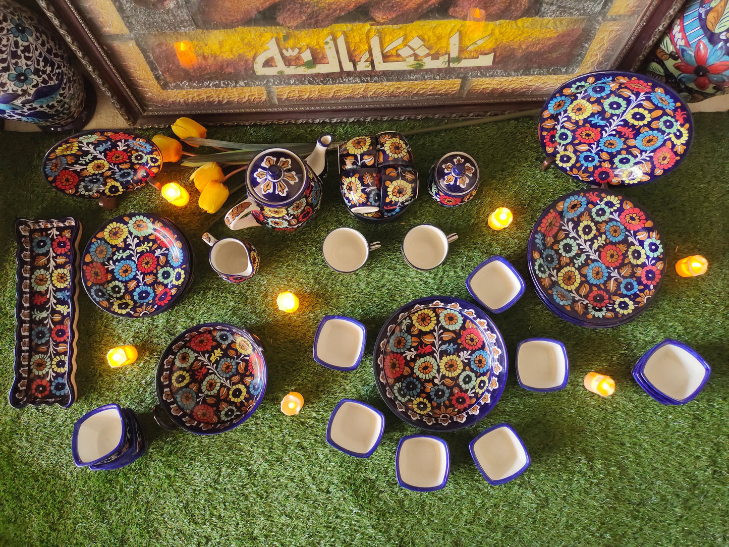 Ceramic Handmade Customized Dinner Set Complete J Design [Qty 49 pcs]