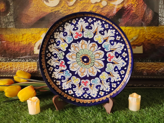 Ceramic Handmade Pizza Platter Dish | Size 12 inch | TRD Multi Design