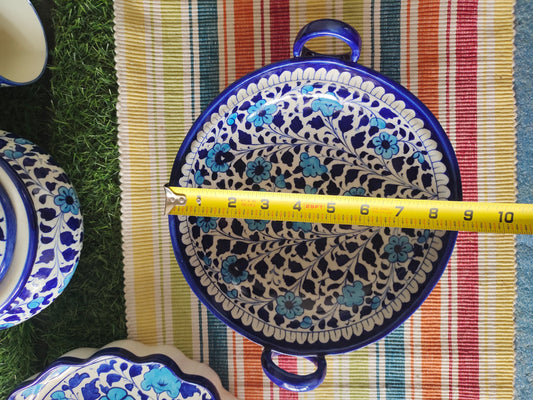 Ceramic Handmade Handle Karahi - Multani Design Handmade | Size 9 inch