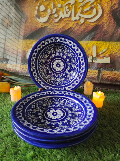 Ceramic Handmade Deep Plates | Size 09 inch | Design Ghauri