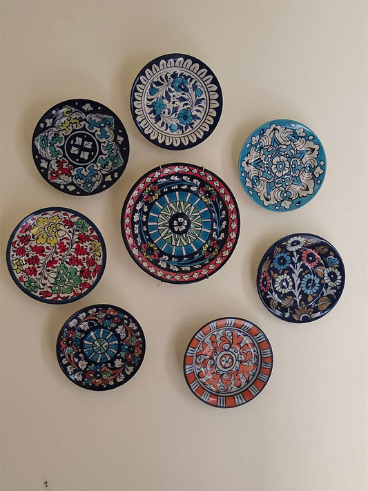 Ceramic Handmade Wall Hanging Plates | 8 plates set