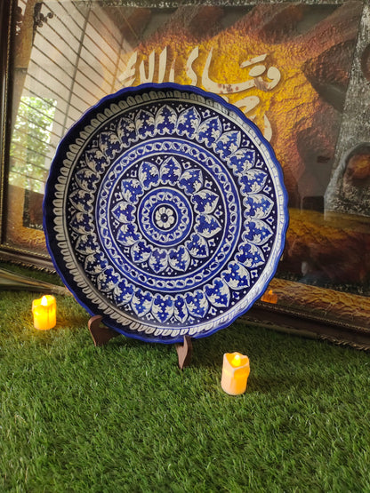 Ceramic Handmade Pizza Platter Large Dish | Size 15 inch