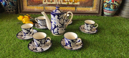 Ceramic Handmade Kahwa Set Complete | 13 Pcs |
