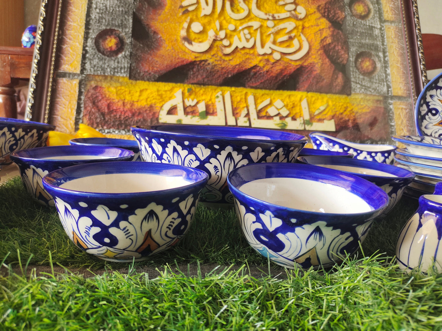Handmade MULTI - 34 Pcs Dinner Set - Ceramic Porcelain Pakistan | Dinner Set for 8 Men Set | Dinnerware set | Dinner Service | Dinner Table | Dinnerware