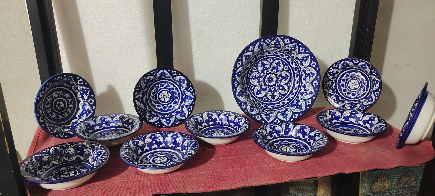 Ceramic Handmade Sweet Bowls Set | Qty 11 Pcs Set