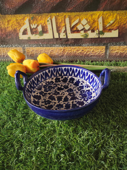 Ceramic Handmade Handle Karahi- Serena Design Customized | Serving Dish | Size 9 inch