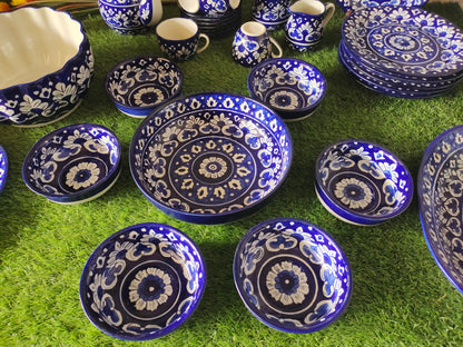 Ceramic Handmade Dinner Set |6 Men Set | Qty 49 pcs | Khaadi Blue Design