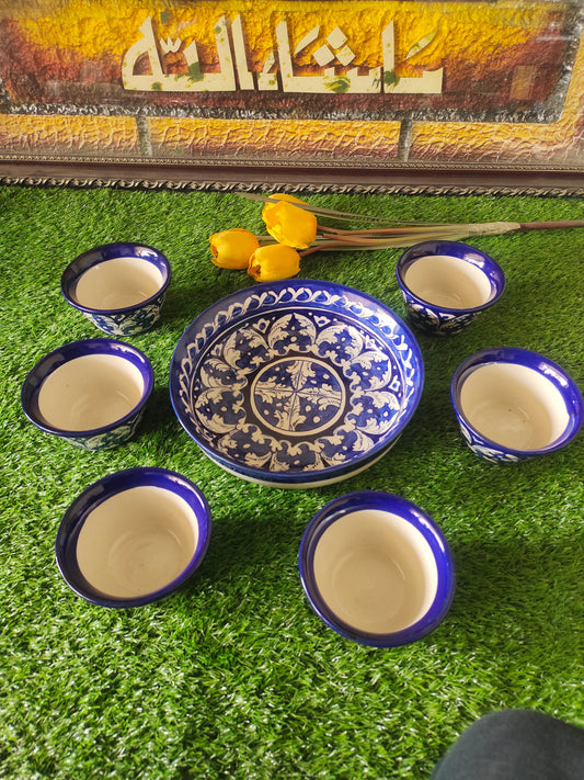 Ceramic Handmade Serving Bowls Set | Dessert Bowls Set | Soup Set | Qty 7 Pcs
