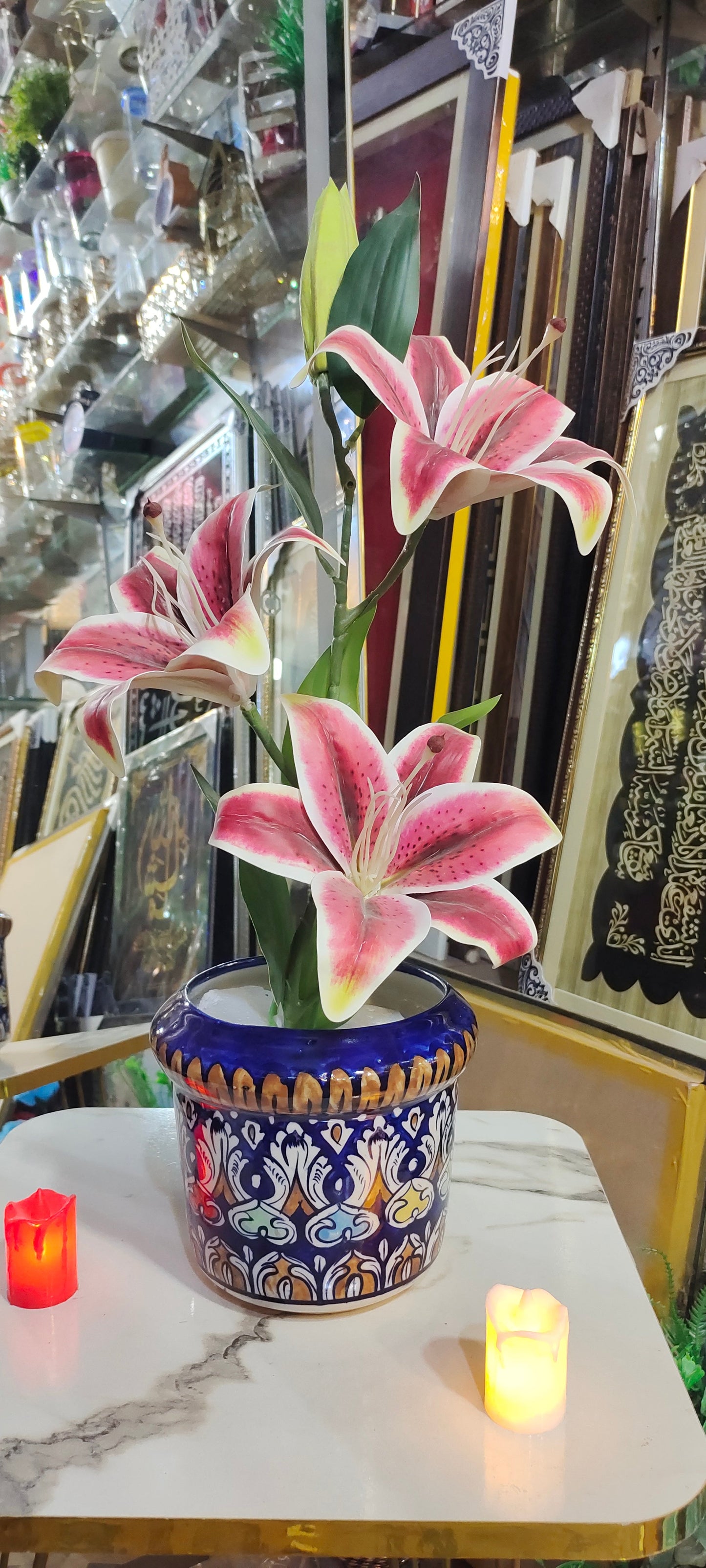 Ceramic Planter Blue Pottery Handmade |