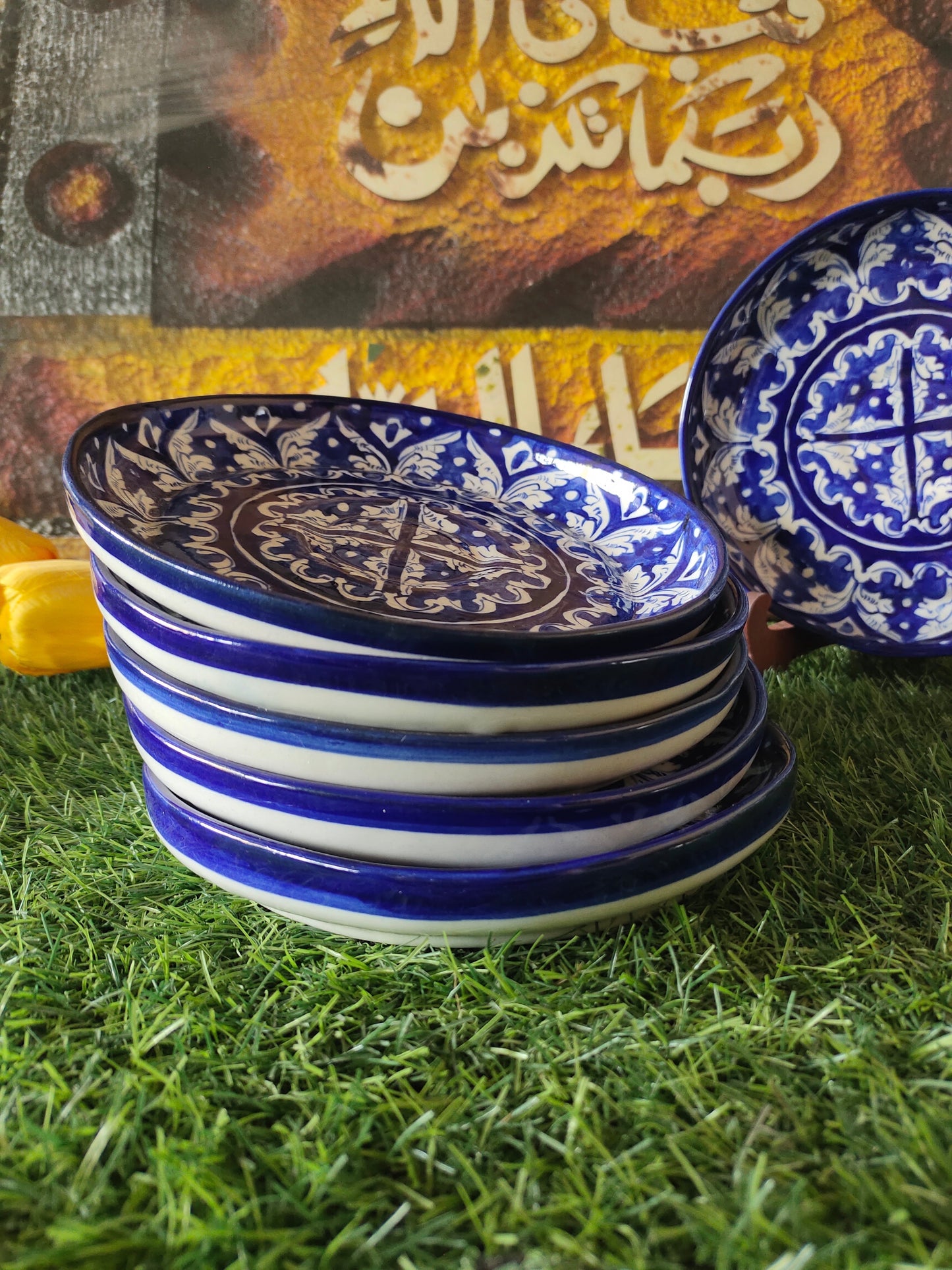 Ceramic Handmade Deep Plate | Size 8 inch | Ghauri Design