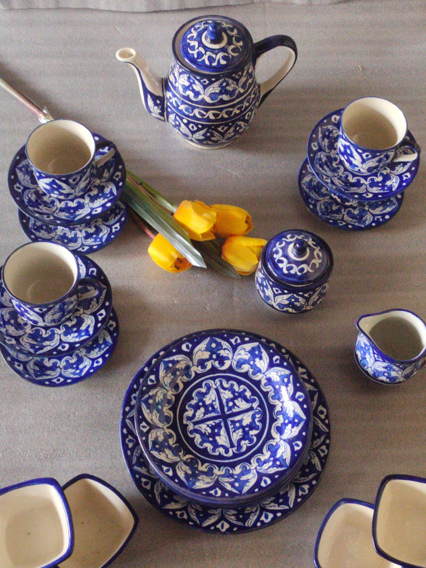 Ceramic Handmade Pottery Breakfast set / Nashta Set, Ceramic Tea set, Side plates, Unique gift for coffee lover, purchase as a set