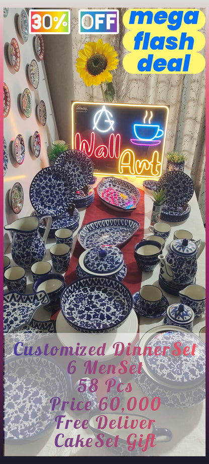 Customized Dinner set | 6 Person Serving| Wedding Package | Serena Design | Free Delivery | Free Gift