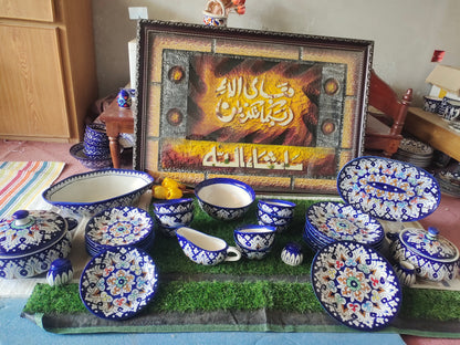 Handmade MULTI - 34 Pcs Dinner Set - Ceramic Porcelain Pakistan | Dinner Set for 8 Men Set | Dinnerware set | Dinner Service | Dinner Table | Dinnerware