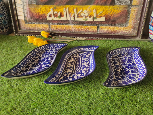 Ceramic Handmade Leaf Platter Dish | Size 16 inch