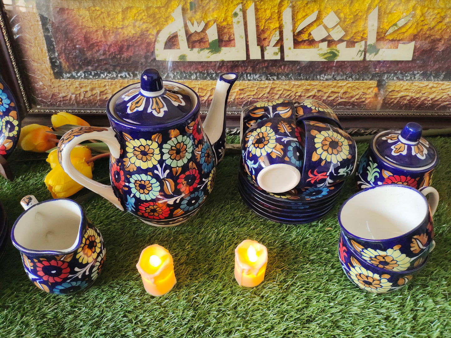 Ceramic Handmade Tea Set Qty 15 Pcs | J Design