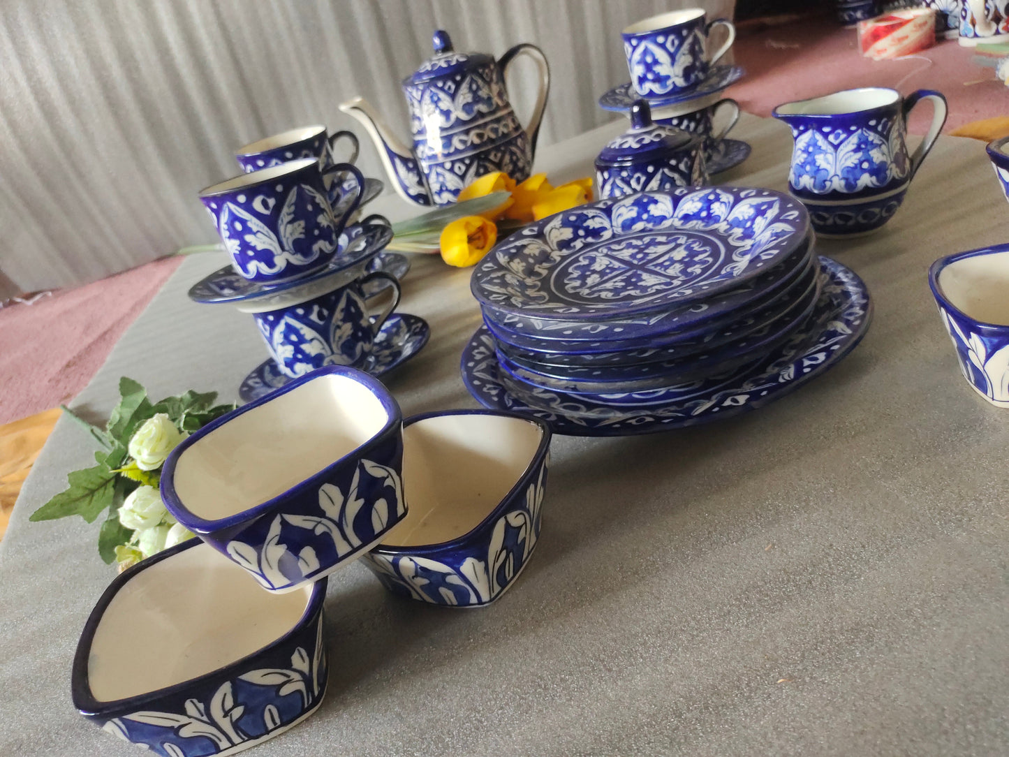 Ceramic Handmade Pottery Breakfast set / Nashta Set, Ceramic Tea set, Side plates, Unique gift for coffee lover, purchase as a set
