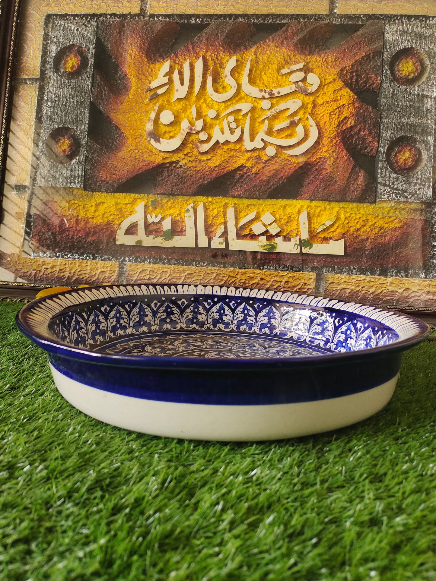Ceramic Handmade Gauri Fruit Bowl | Large Size 15 inch | Deep 3 inch