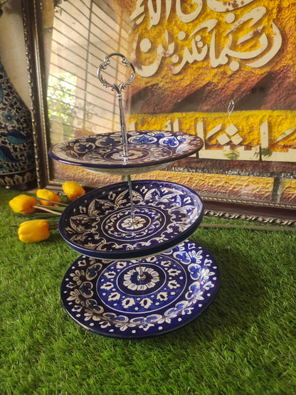 Ceramic Handmade 3 Tires Cake Set | Organizer |