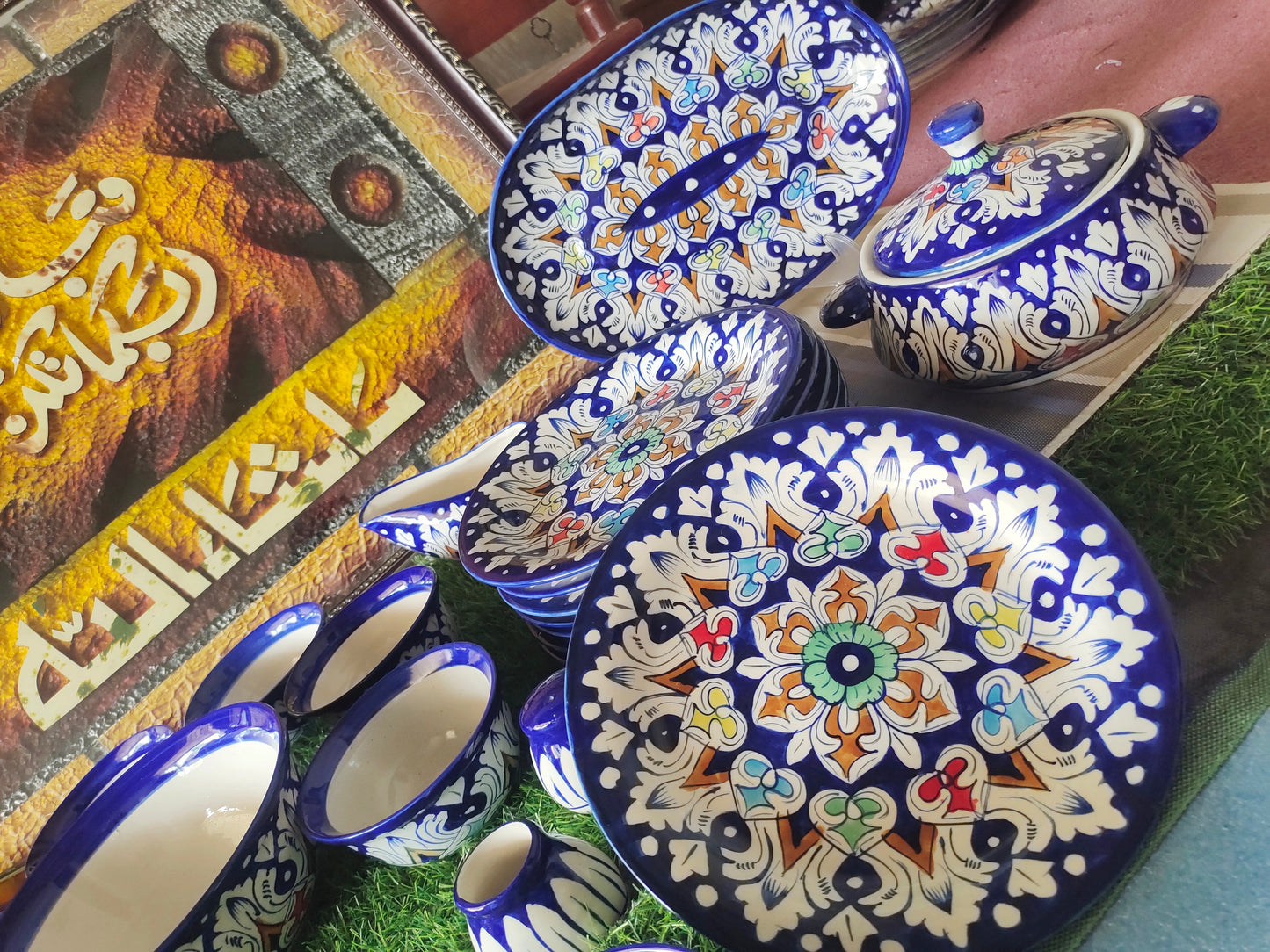 Handmade MULTI - 34 Pcs Dinner Set - Ceramic Porcelain Pakistan | Dinner Set for 8 Men Set | Dinnerware set | Dinner Service | Dinner Table | Dinnerware