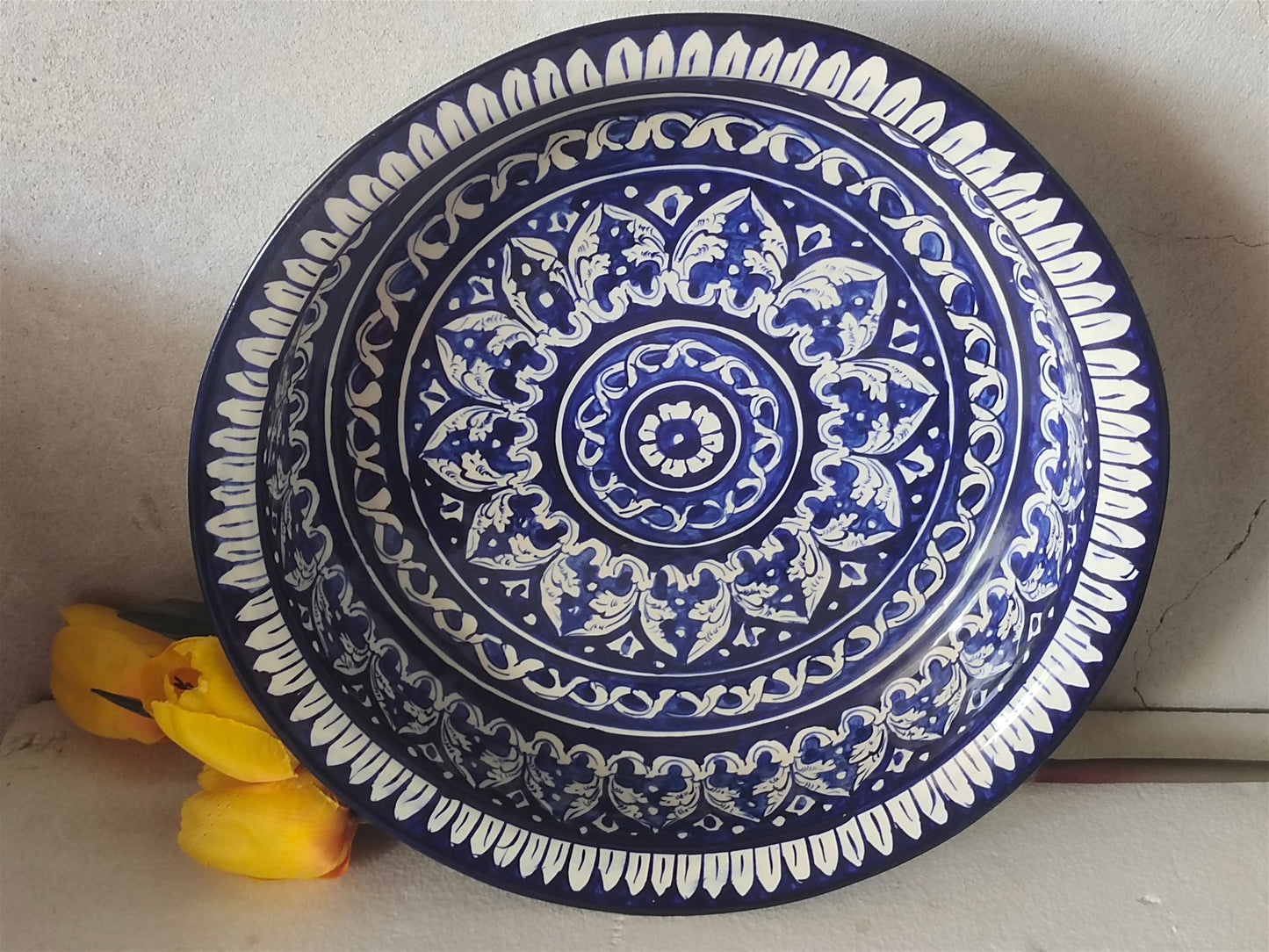 Ceramic Handmade Gauri Fruit Bowl | Large Size 15 inch | Deep 3 inch