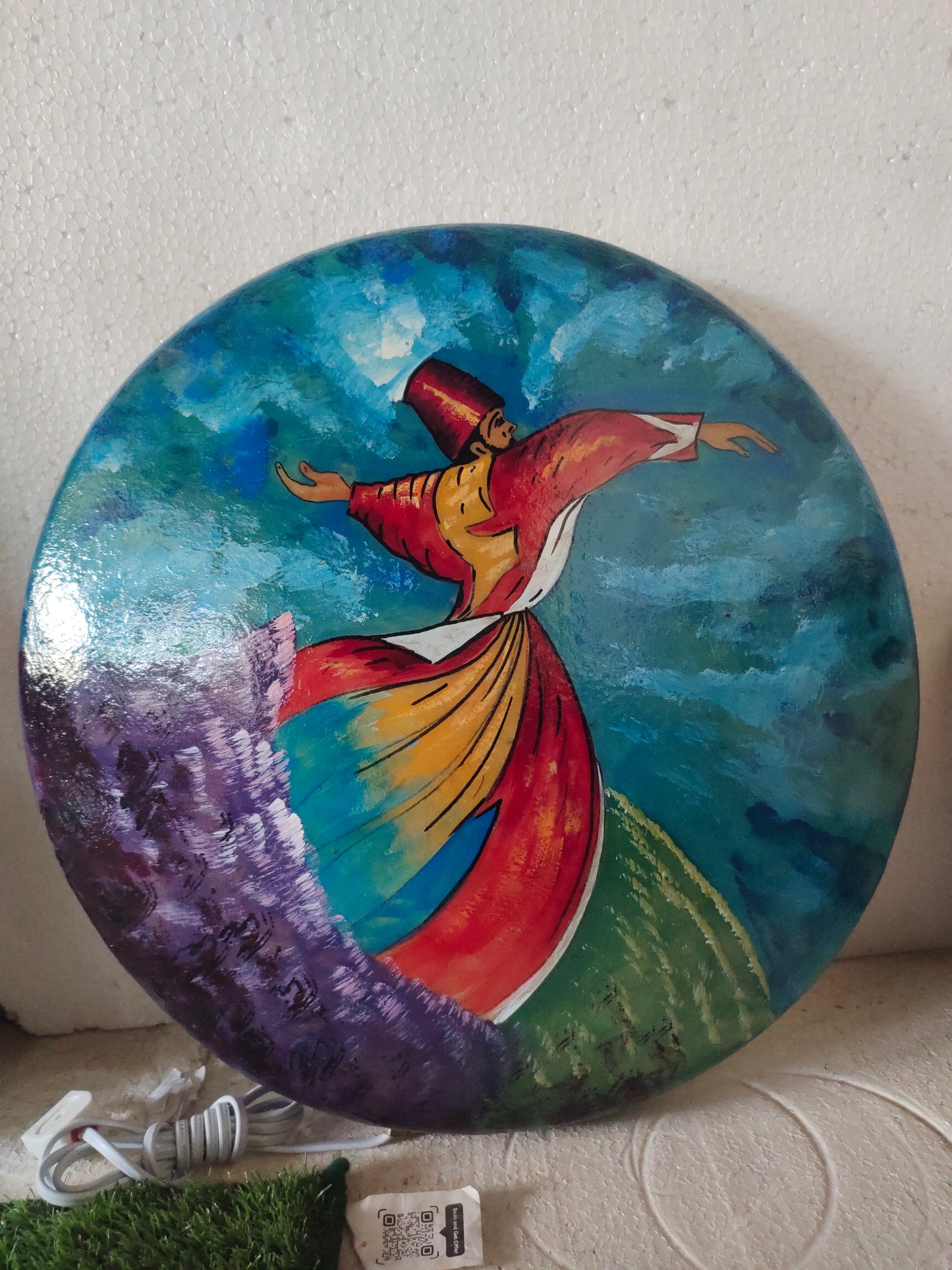 Handmade Camel Skin Lamp Wall Plate | Size 18 inch