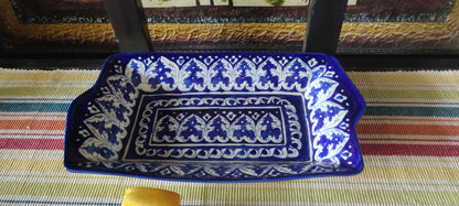 Ceramic Handmade Serving Deep Dish Platter Ghauri Design | Size 13 *8 inch