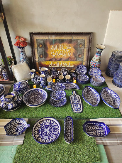 Ceramic Handmade Customized Dinner Set | 8 Men set | 75 Pcs