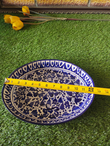 Ceramic Handmade Oval Rice Deep Platter | Size 13 inch