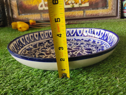 Ceramic Handmade Oval Rice Deep Platter | Size 13 inch