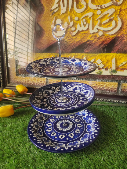 Ceramic Handmade 3 Tires Cake Set | Organizer |