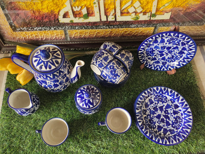 Ceramic Handmade Tea Set with Snack Plates | Quantity 21 Pcs | Serena Design | Nashta Set