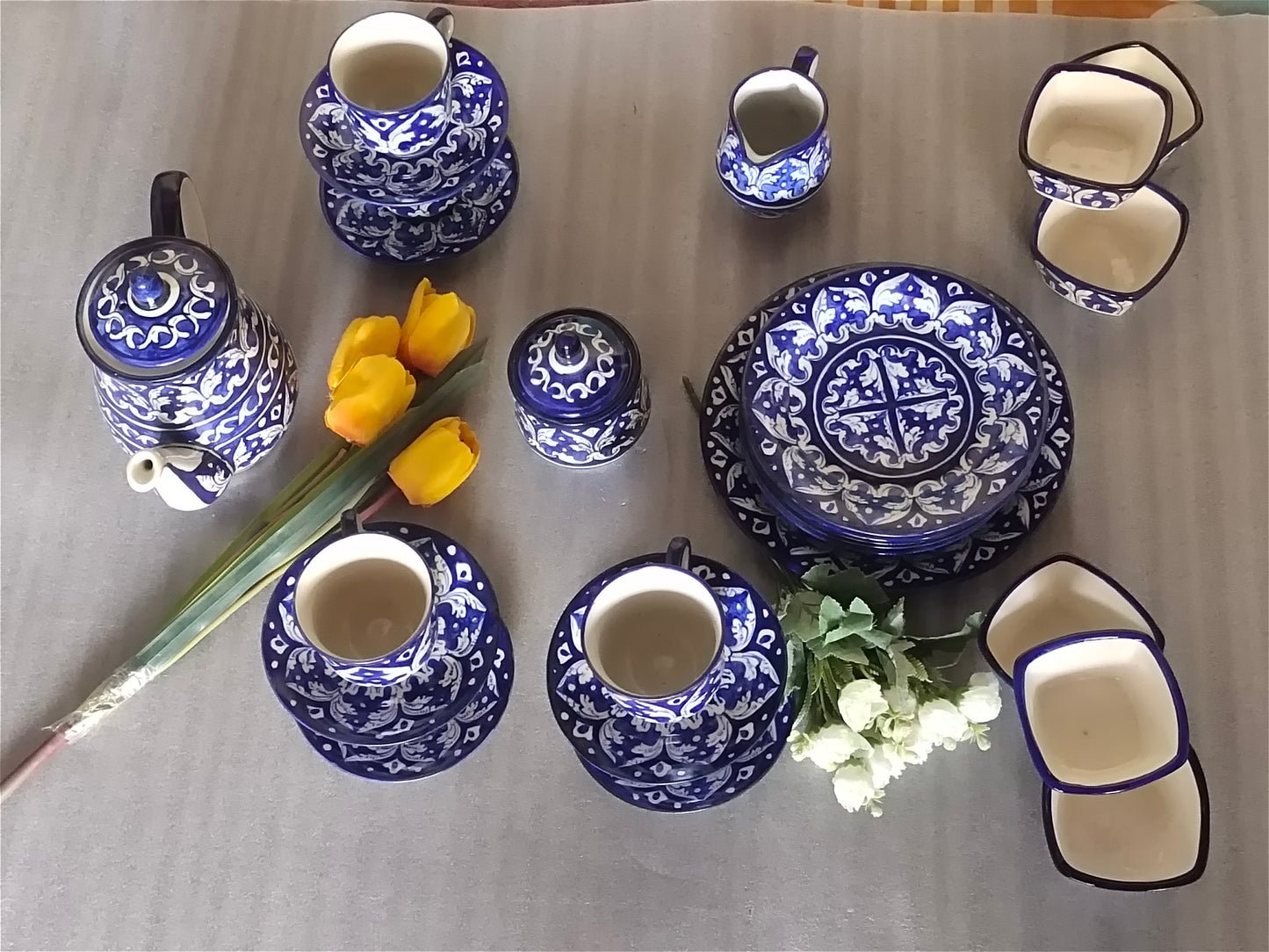 Ceramic Handmade Pottery Breakfast set / Nashta Set, Ceramic Tea set, Side plates, Unique gift for coffee lover, purchase as a set
