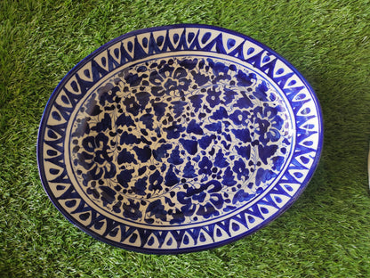 Ceramic Handmade Deep size Oval Serena Rice Platter | Size 13 inch