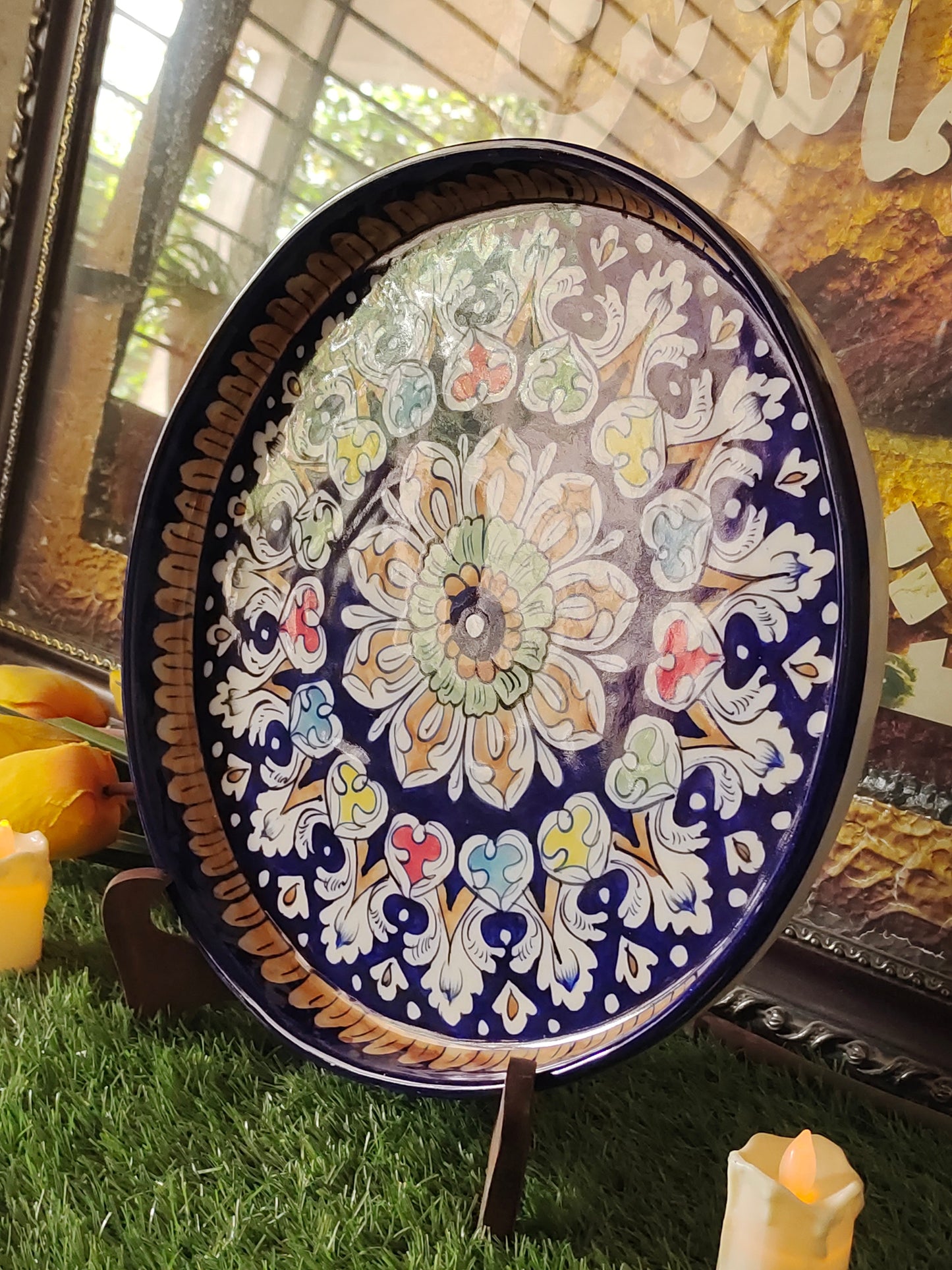 Ceramic Handmade Pizza Platter Dish | Size 12 inch | TRD Multi Design