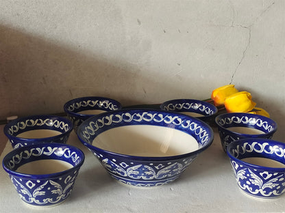 Ceramic Handmade Dessert Bowls Set | Sweet Bowls Set | 7 Pcs set