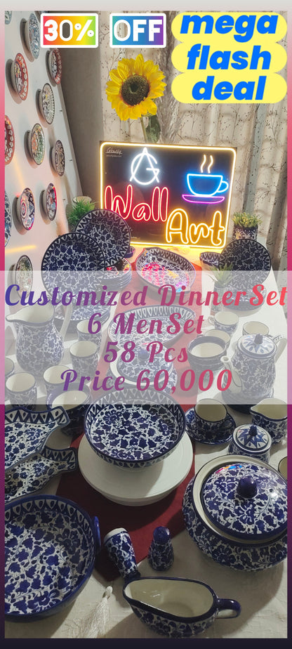 Customized Dinner set | 6 Person Serving| Wedding Package | Serena Design | Free Delivery | Free Gift