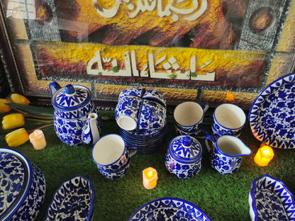 Ceramic Handmade Customized Dinner Set | 10 Men Set | Sareena Design | 65 Pcs
