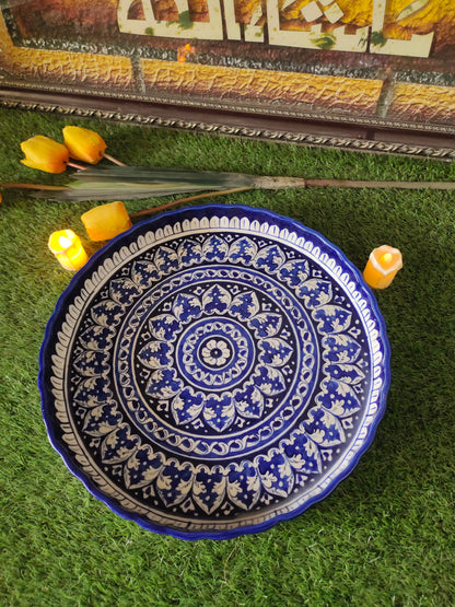 Ceramic Handmade Pizza Platter Large Dish | Size 15 inch