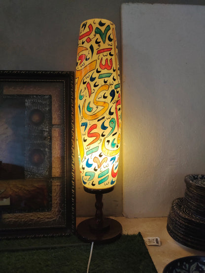 Handmade Camel Skin Floor Lamp | Size 32 inch | Calligraphy