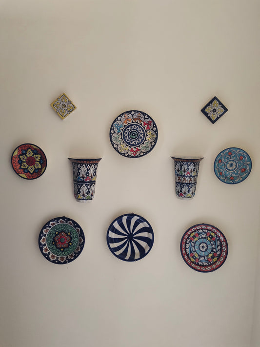 Ceramic Handmade Wall Hanging Art | 10 pcs set
