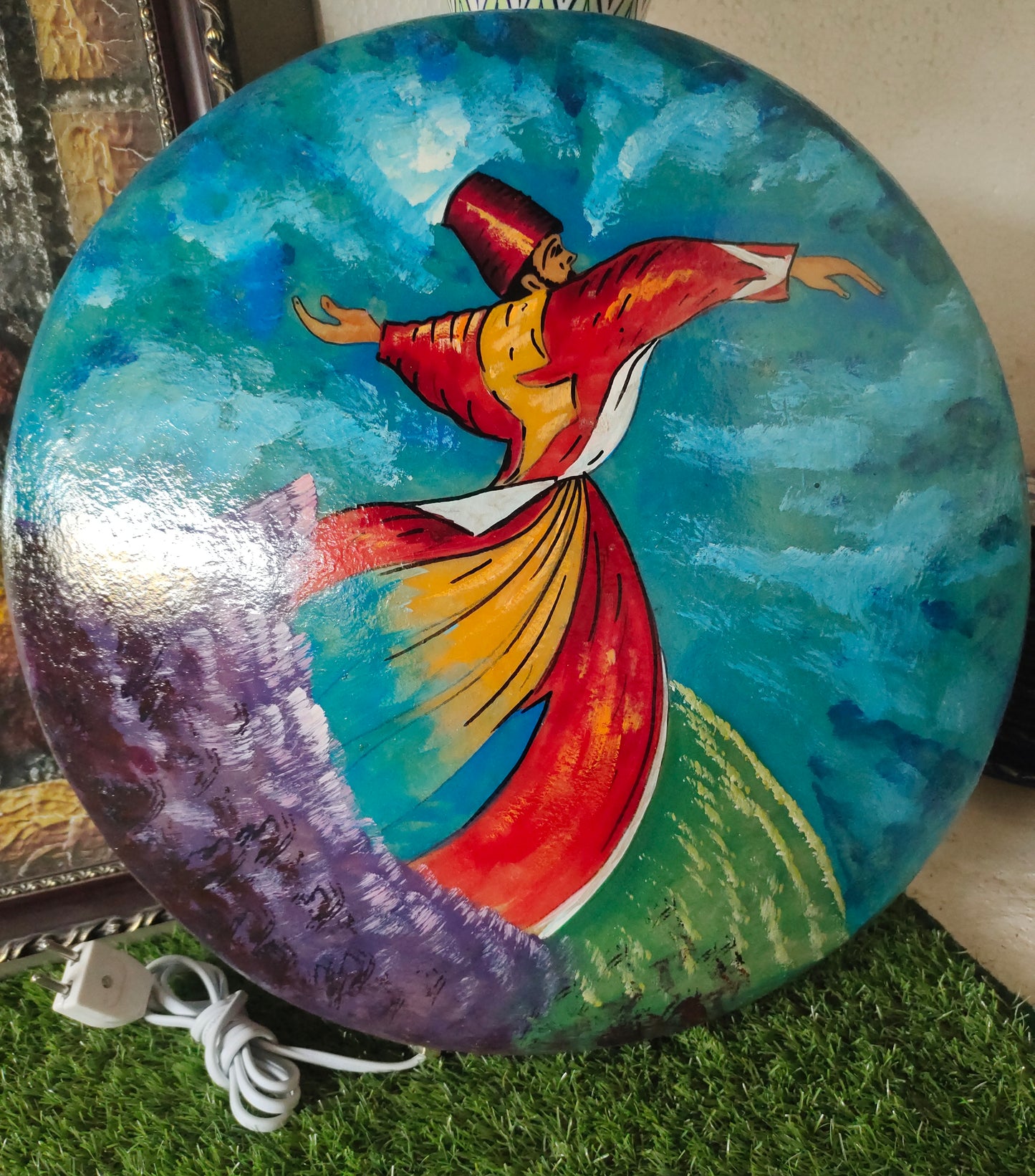 Handmade Camel Skin Lamp Wall Plate | Size 18 inch