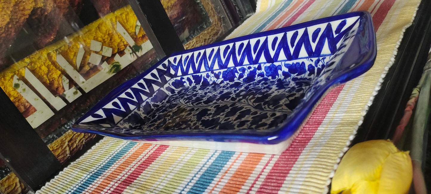 Ceramic Handmade Serving Deep Dish Platter Serina Design | Size 13 *8 inch