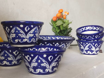 Ceramic Handmade Dessert Bowls Set | Sweet Bowls Set | 7 Pcs set