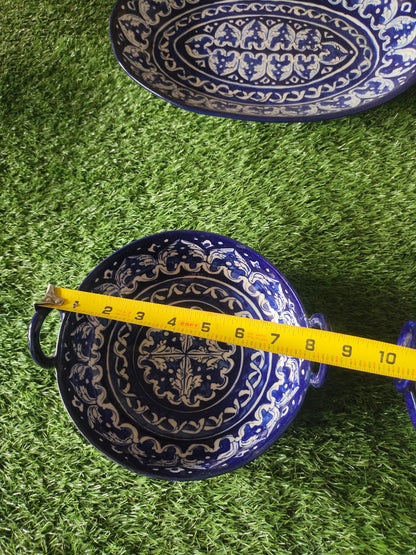 Ceramic Handmade Handle Karahi | Serving Dish size 9 inch